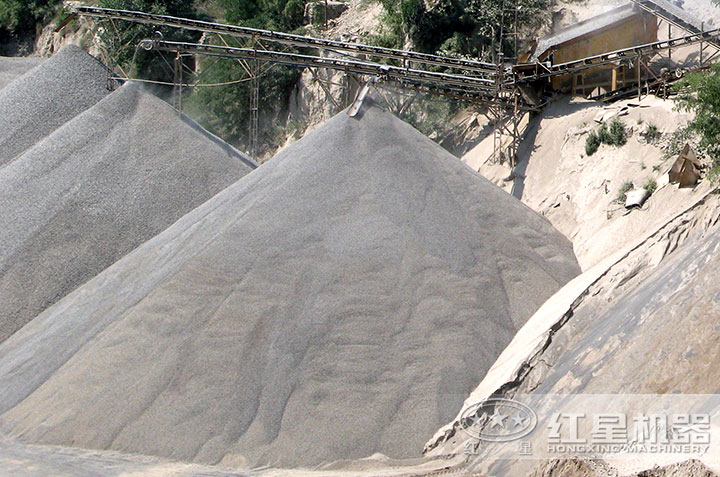 機制砂成品，一條生產(chǎn)線可有多種規(guī)格成品